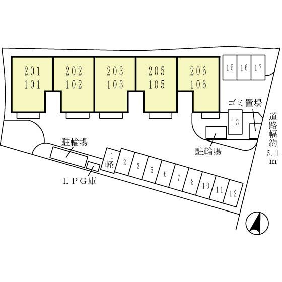 フローリッシュ美原の区画図