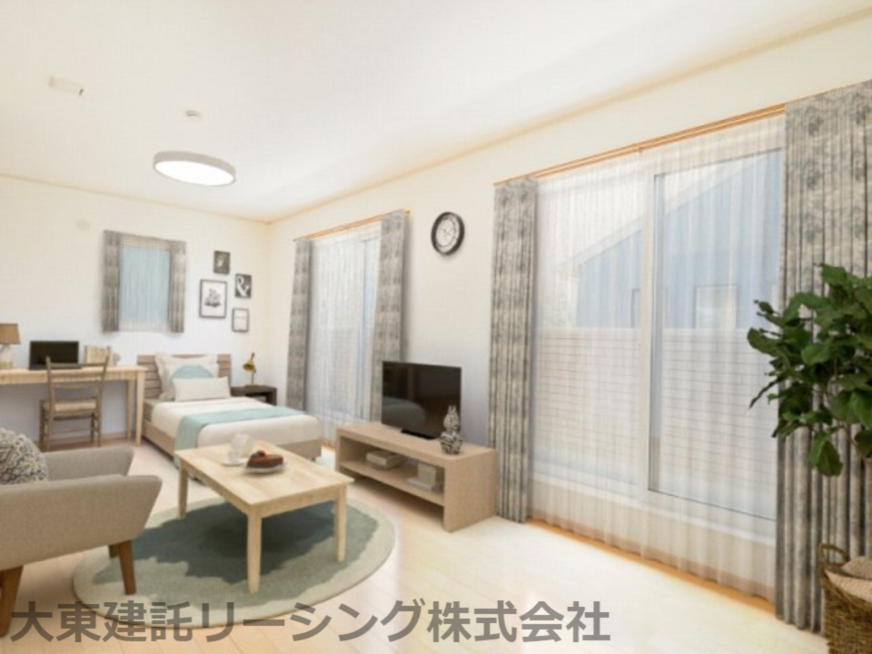 ※２F洋室にCG合成で実際の家具を配置したイメージパースです。家具・調度品などは売買契約に含まれません。