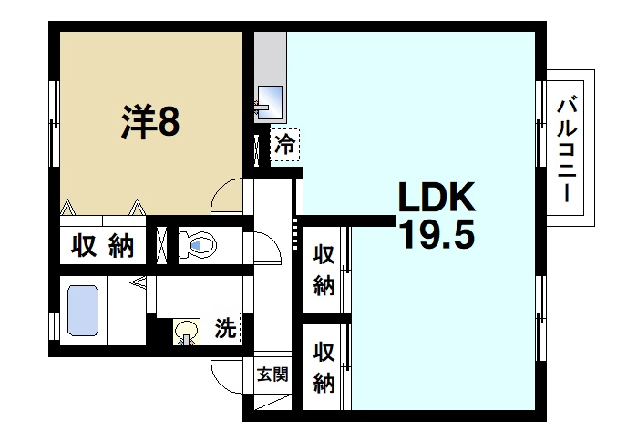グリーンガーデン　壱番館の間取り|1LDKの間取りです