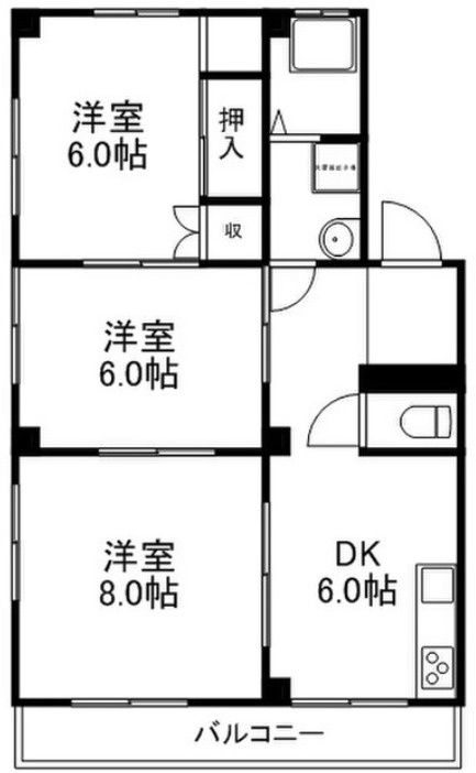ファミリーマンション住吉　　　刈谷市近郊の賃貸はクラスホームの間取り