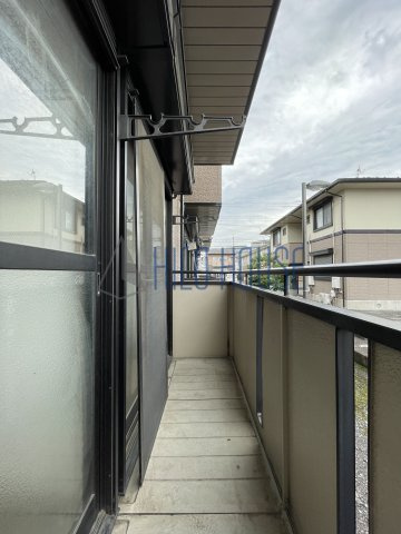 ハイカムール泉Aのバルコニー