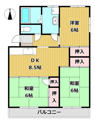 いわとハイツの間取り