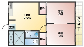 【間取り】 | サンハイツ2棟