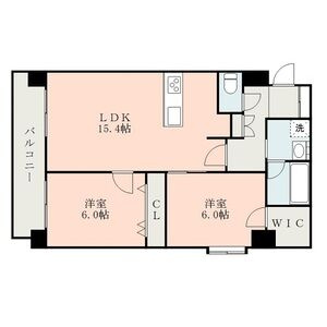 熊本市中央区迎町１丁目の賃貸マンションの間取り