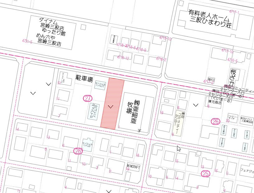 北諸県郡三股町稗田の売地の土地図