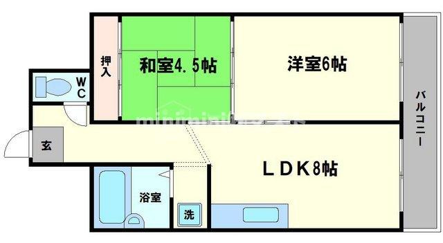 ハイツ鍛冶の間取り