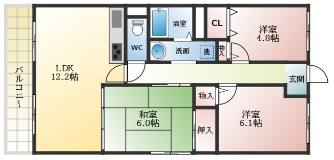 【間取り】 | アネーロ国分