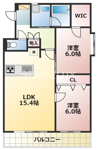 熊本市中央区迎町１丁目の賃貸マンションの間取り