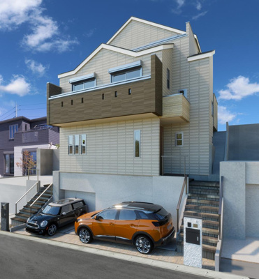 【外観パース】 | 西宮市　上ケ原十番町　新築戸建
