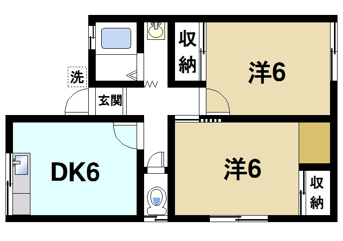 M’S天理田町の間取り|2DKの間取り