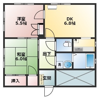 春日部市中央２丁目の賃貸マンションの間取り