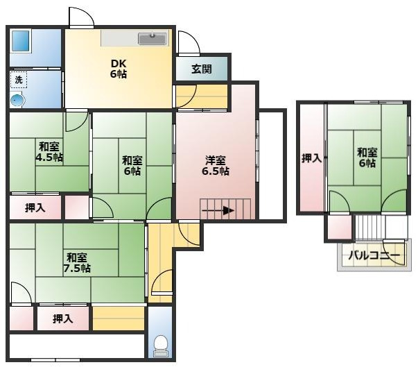 唐津市元石町の一戸建ての間取り