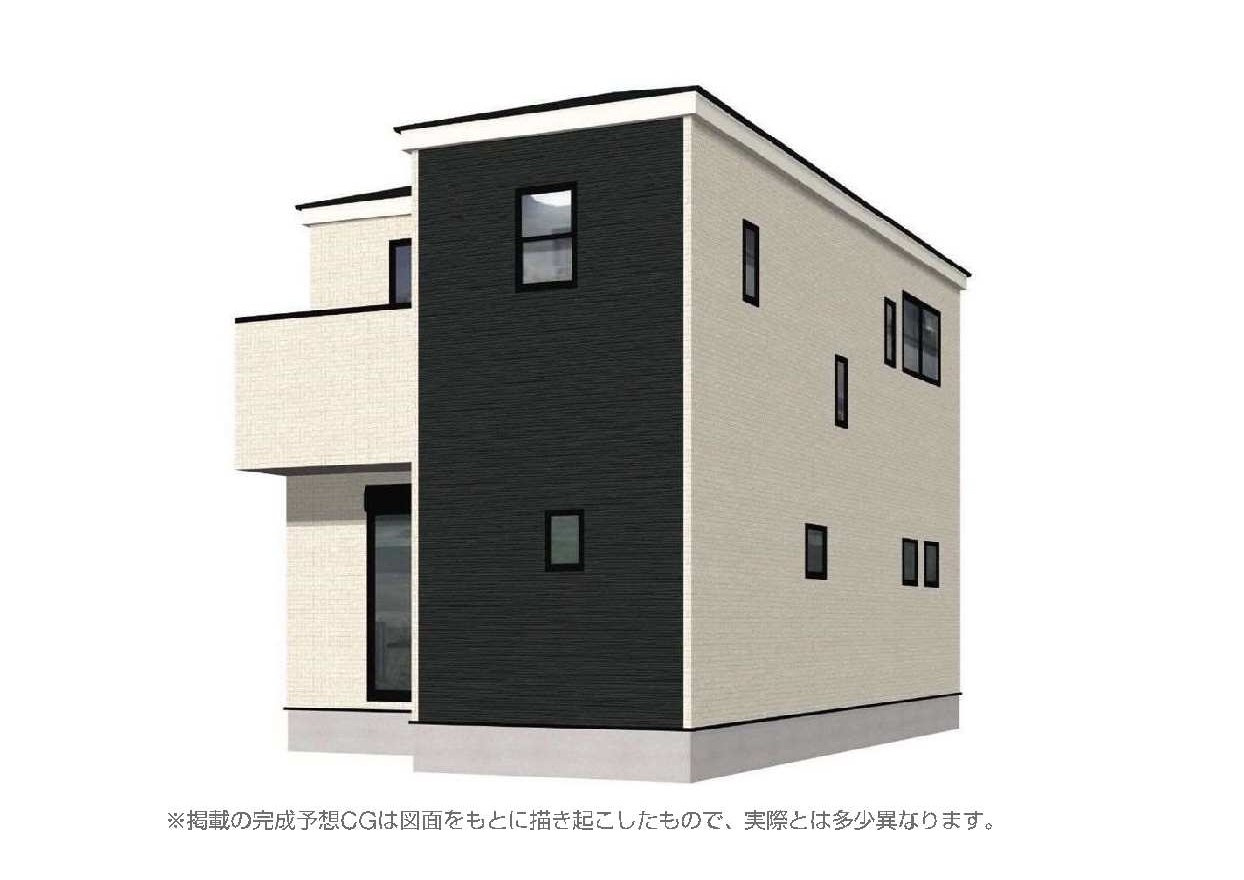 新築　前橋市平和町第4　Livele Garden.S　1号棟の外観パース|　ポストと一体型のTVモニターホンでセキュリティ安心！						
