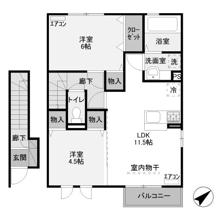 【間取り】 | グレイスガーデン椿