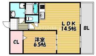 【間取り】 | 比枝コーポラス上町Ⅰ