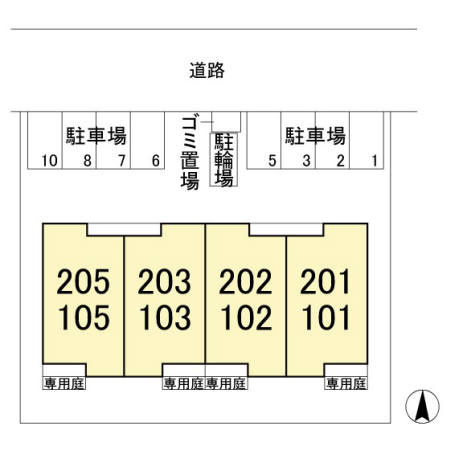 クレールフラッツ天王台の区画図