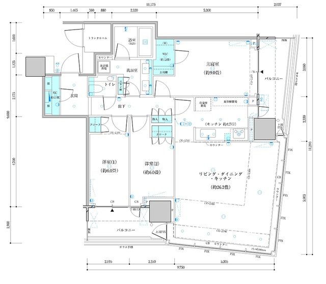 中央区勝どき４丁目の賃貸マンションの間取り
