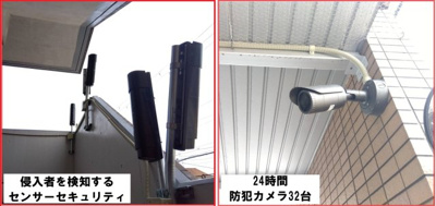 【セキュリティ】 | GOOD WILL | 侵入者検知センサー・防犯カメラ32台設置済み