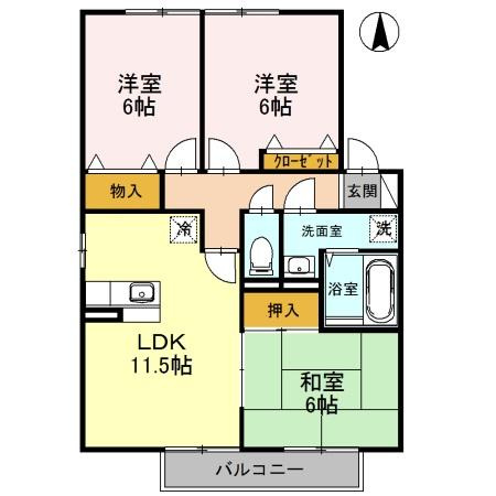 【間取り】 | ハイツミモザA棟