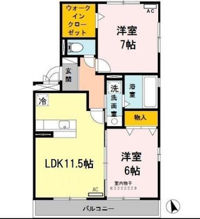 【間取り】 | ファミリーメイト矢田 B棟