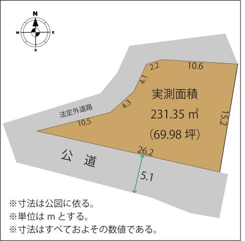 足利市松田町の売地の土地図