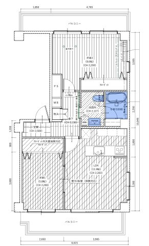 【間取り】 | ヴィラロイヤル文京西片 | 62.36㎡/2LDK【ヴィラロイヤル文京西片】