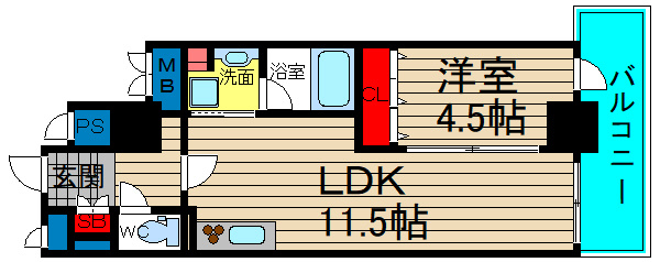 ル・マージュ新町の間取り