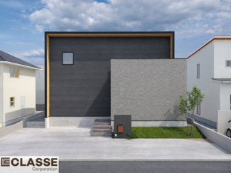 【外観パース】 | 木津川市城山台11丁目　売土地　建築条件付き | ・参考プラン価格：2540万（別途外構費310万、造成費等84万）
・建物価格は参考価格になります。
（弊社標準建物30坪で計算した価格です）
・参考プラン延床面積：100.44㎡