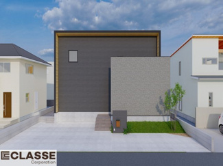 【外観パース】 | 木津川市城山台11丁目　売土地　建築条件付き | ・参考プラン価格：2310万（別途外構費310万、造成費等84万）
・建物価格は参考価格になります。
（弊社標準建物30坪で計算した価格です）
・参考プラン延床面積：100.44㎡