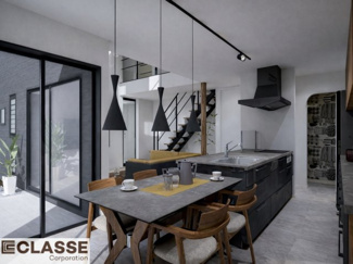 【完成予想図】 | 木津川市城山台11丁目　売土地　建築条件付き | アトリエ仕様では、高性能断熱材（吹付断熱）を採用しておりますので、ZEH水準に適合しています。気密性・断熱性に優れているため、冬はあたたかく、夏は涼しい快適な住環境を実現できます。