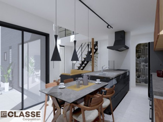 【完成予想図】 | 木津川市城山台11丁目　売土地　建築条件付き | 標準仕様（アトリエスタイルハウス仕様）で断熱材は気密性、断熱性能も高い、吹付断熱を採用。屋根断熱を実現していますので、お家全体が冬はあったかく、夏は涼しいお家づくりが可能です