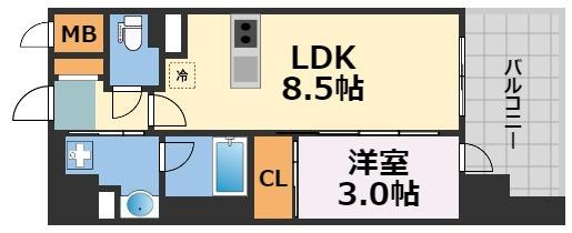 Ｊ．ＧＲＡＮ　Ｃｏｕｒｔ京町堀の間取り