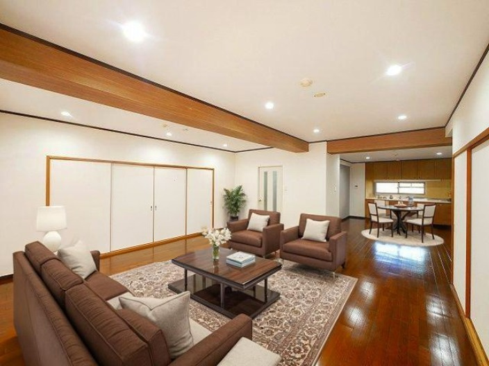 朝日プラザアーバネート奈良Ⅱの居間・リビング|CGで家具等を配置したもので家具等は含まれません