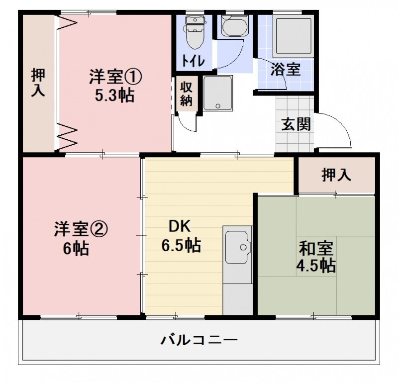 リバーサイドハイツ丸山Aの間取り