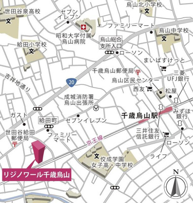 【地図】 | リジノワール千歳烏山 | 地図