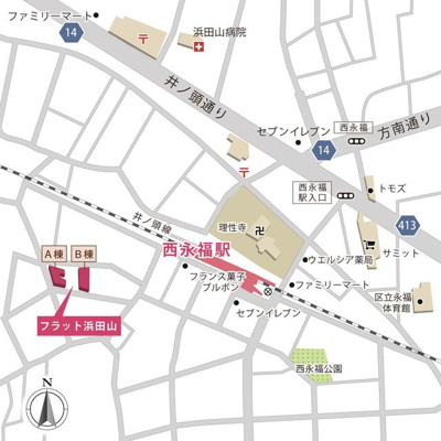 【地図】 | フラット浜田山