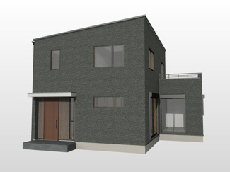 【外観パース】 | ◆スタイリッシュで無駄のないデザインを追求
◇弊社人気の建築プラン「ジブンハウス」Aシリーズ６×8
1階61.28.㎡、2階52.17㎡、延床面積113.45㎡、バルコニー面積9.93㎡