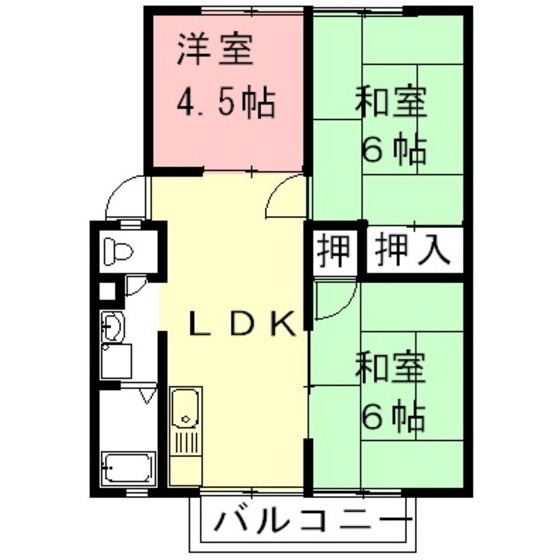 岐阜市菅生８丁目のアパートの間取り