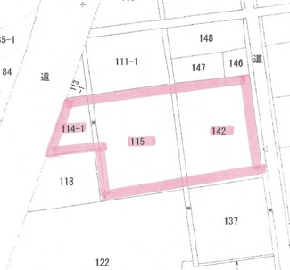【土地図】 | 北秋田市綴子字田中115番他・売地