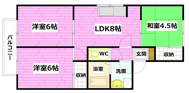 セジュール新谷 B棟の間取り