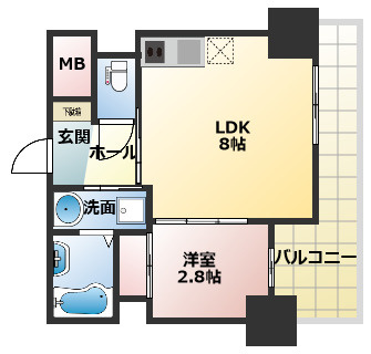 アドバンス江坂ラシュレの間取り