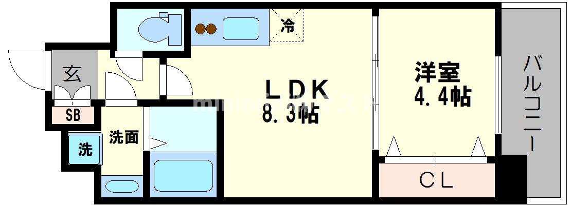 スプランディッド難波IIIの間取り