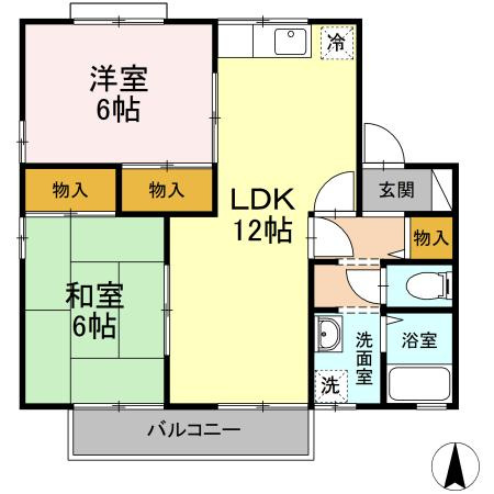 【間取り】 | メゾン･ベルラルジュ　ﾐﾙﾄﾆｱ館