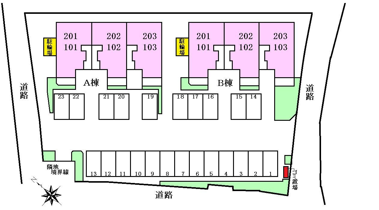 ブルックヴィラBの区画図