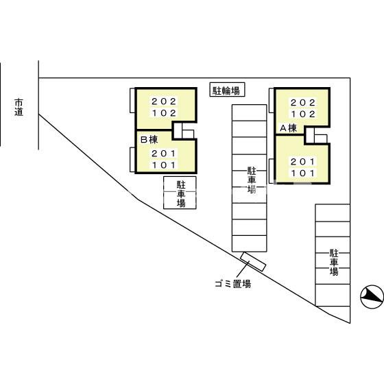 アンオーク　Ａ・Ｂの区画図