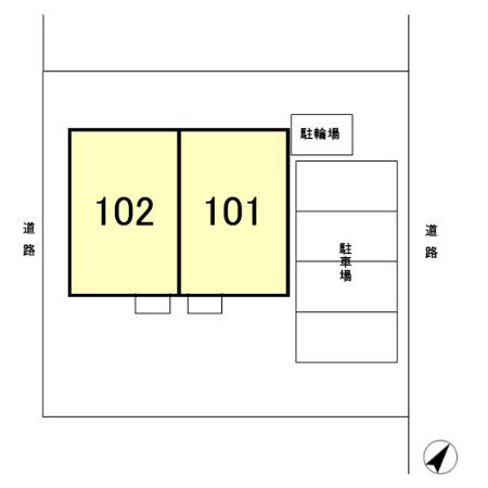 メゾンローズブランの駐車場
