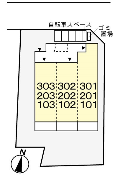 クロ―リス南柏の駐車場