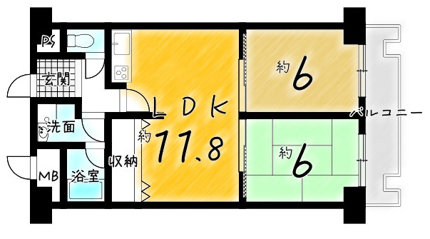 嵯峨ハイツの間取り