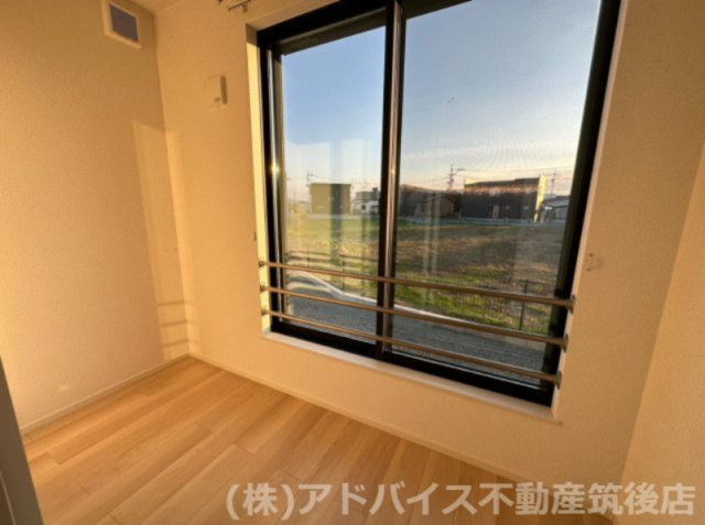 八女市吉田のアパートのバルコニー