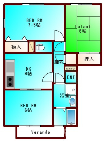 【間取り】 | OKI・BUILDEⅡ